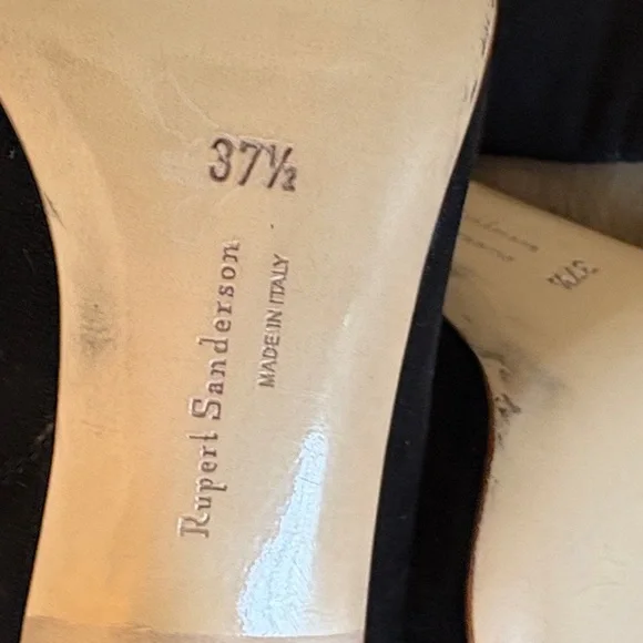 Rupert Sanderson Black & Gold Heeled Boots- all luxury leather materials! - Picture 7 of 11